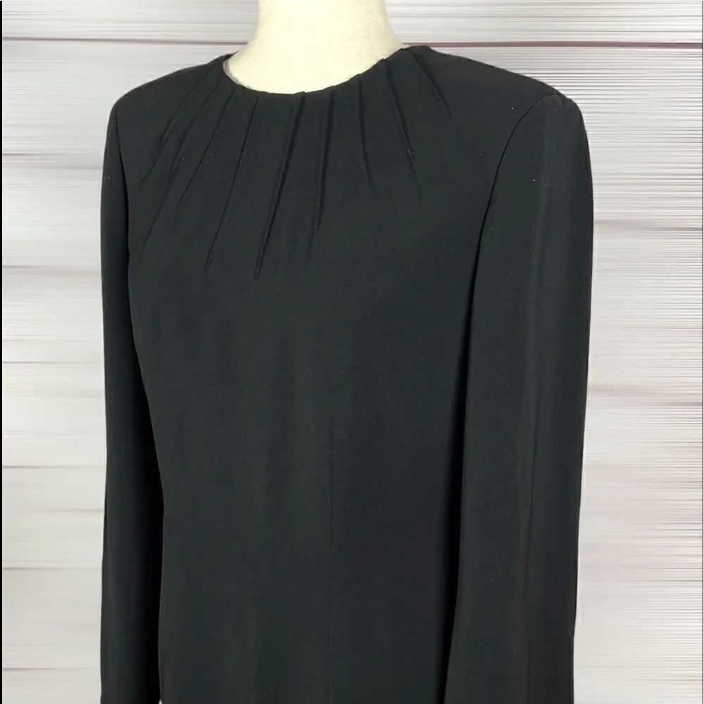 NWT Vintage Anne Klein Dress Black Shift Long Sleeve